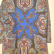 Блузка-туника, павловопосадский платок Осенние кружева
