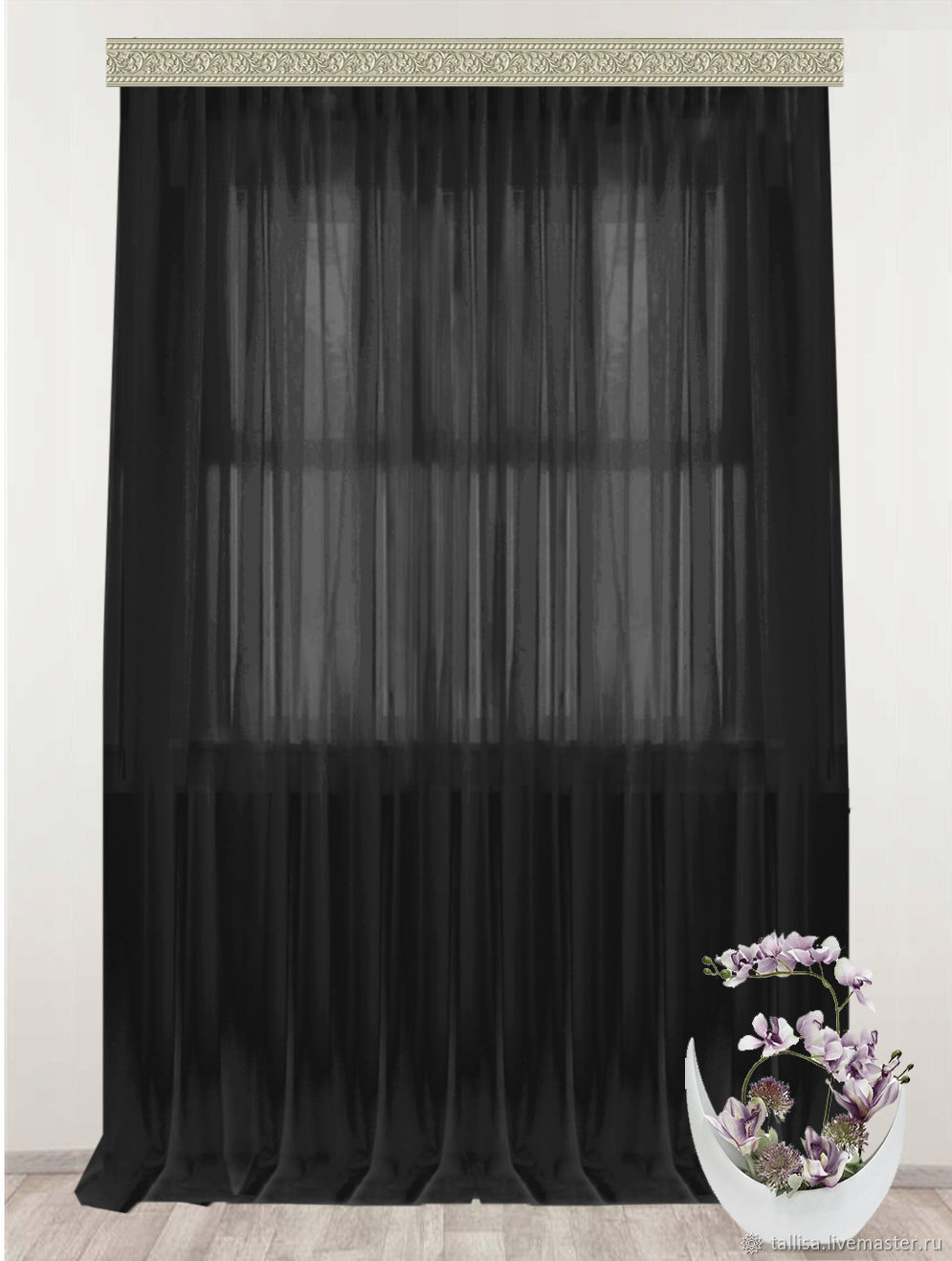 Черная вуаль шторы