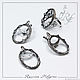 A copy of the product is the basis for earrings, insert 18 by 25 mm, silvering, Blanks for jewelry, Kostroma,  Фото №1