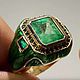 Colombian Emerald & Diamond Enamel Ring 14k. Ring set. JR Colombian Emeralds (JRemeralds). My Livemaster. Фото №5