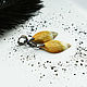 Leaves earrings with Jasper, Earrings, Moscow,  Фото №1