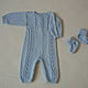 Knitted romper with braids and booties. Overall for children. 4 children-baby. Online shopping on My Livemaster.  Фото №2