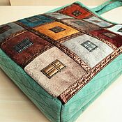Сумки и аксессуары handmade. Livemaster - original item Shopper Hundertwasser`s House (turquoise), large women`s bag (262). Handmade.