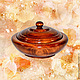 Wooden pot-barrel, salt shaker with lid made of Siberian Cedar. K9, Candy Dishes, Novokuznetsk,  Фото №1