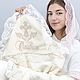Крестильный именной набор для девочки с вышивкой "Оливия". Комплект для крещения. Золотошвейка. Интернет-магазин Ярмарка Мастеров.  Фото №2