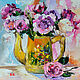Painting of rose peonies 'The Mood of Summer' in oil, Pictures, Samara,  Фото №1