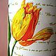 Напольная стеклянная ваза декупаж Желтые тюльпаны, Вазы, Мытищи,  Фото №1