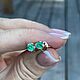 Серьги с изумрудом 0.85 ct. Серьги классические. Елена. Ярмарка Мастеров.  Фото №10
