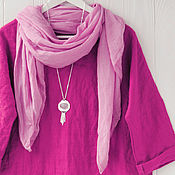 Одежда handmade. Livemaster - original item Cowberry blouse oversize made of 100% linen. Handmade.