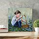 Картина маслом:"Первоцветы" Картина дети, весна. Картины. Картины Лары Керан. Ярмарка Мастеров.  Фото №5