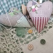 Материалы для творчества handmade. Livemaster - original item Needle heart with embroidery. Handmade.