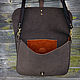 Order Hunting bag made of suede and waxed leather XL. Labour. Livemaster. . Gifts for hunters and fishers Фото №3