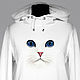 Hoodie White cat, Sweater Jackets, Moscow,  Фото №1