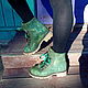 The shoes felt 'malachite leaves'. Boots. Valena (Lenamaksi). My Livemaster. Фото №4