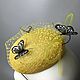 A pill hat made of straw with a blue rose with butterflies. Hats1. irina-popilova. Online shopping on My Livemaster.  Фото №2