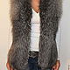 Fur vest from the silver Fox,length 65 or 70 cm,zip closure, side leather panels, cut-cut, model-to-order, all sizes.The vest is sewn by the standards.
