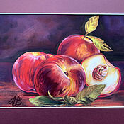 Картины и панно handmade. Livemaster - original item Pictures: Velvet peaches. Original. Handmade.
