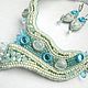 Колье и серьги "Талая вода" с аквамаринами и swarovski. Комплекты украшений. Украшения из бисера Зои Гоженко (gozenkozoya). Ярмарка Мастеров.  Фото №4
