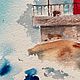 Картина маяк красный в море в шторм, Москва. Морской пейзаж мужчине. Картины. Современные картины для интерьера (olga-ermakova). Ярмарка Мастеров.  Фото №10