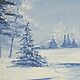 Заказать  Картина маслом. Зимняя ночь. Картины настроения. Ярмарка Мастеров. . Картины Фото №3