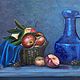 Корзина с фруктами и синий кувшин, Картины, Рубцовск,  Фото №1