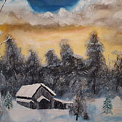 Картины и панно handmade. Livemaster - original item Winter landscape. Oil on canvas, on stretcher.. Handmade.