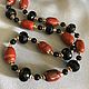 'Makosh' beads made of red jasper and black agate, Beads2, Moscow,  Фото №1