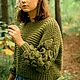 Women's olive sweater voluminous sleeves, Sweaters, St. Petersburg,  Фото №1