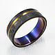 Order A colored titanium ring with carbon fiber and wood. asgdesign. Livemaster. . Rings Фото №3