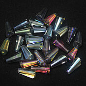 Материалы для творчества handmade. Livemaster - original item Beads 12/6 mm Gray rainbow glass 1 piece. Handmade.