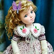 Кукла текстильная, шарнирная :Маленькая Фея со своим другом Жужей