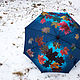 Umbrella with the author's hand-painted Autumn leaves on the snow, Umbrellas, St. Petersburg,  Фото №1
