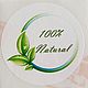 Наклейка "100% Natural" круглая, 1шт, Наклейки, Долгопрудный,  Фото №1