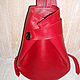 Womens leather backpack bag `Red temptation` natural red leather, bag leather backpack leather backpack leather bag,buy a backpack,buy a bag,red backpack, backpack, transformer.
