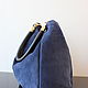  Dark Blue Suede Hobo Bag. Crossbody bag. Olga'SLuxuryCreation. My Livemaster. Фото №6