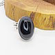 Adjustable Black Dragon Eye Agate Ring. Rings. Selberiya shop. Online shopping on My Livemaster.  Фото №2