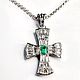 Order Stained glass cross with diamonds, emerald and chain. Jewelry Laboratory Alter Ego. Livemaster. . Cross Фото №3