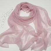 Аксессуары handmade. Livemaster - original item Stole pink haze scarf knitted from kid mohair. Handmade.