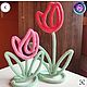 Вязаные цветы в технике трикотин. Метрики детские. Knitted-decor-1. Ярмарка Мастеров.  Фото №9