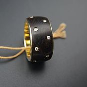 Украшения handmade. Livemaster - original item Gold ring with ebony and diamonds 0,23 ct German Kabirski. Handmade.