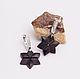 Wooden star earrings, Earrings, Vladimir,  Фото №1