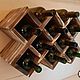 Order Shelf 'honeycomb' for wine wine rack for 10 bottles in firing. Color Wood. Livemaster. . Shelves Фото №3