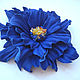 Order Leather flowers. Decoration brooch pin BLUE FANTASY. Irina Vladi. Livemaster. . Brooches Фото №3