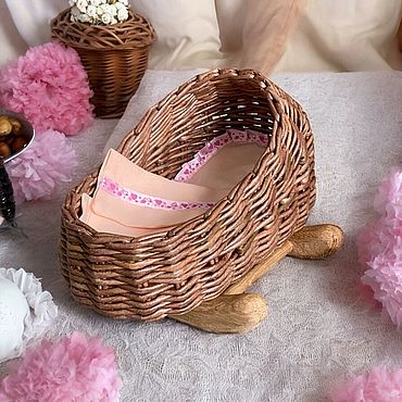 🎉Колыбель для куклы корзина люлька / Crochet doll cradle