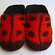 Order Felted baby Slippers ladybug. Julia. Livemaster. . Footwear for childrens Фото №3