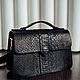 Black Python Leather Bag, Crossbody bag, Izhevsk,  Фото №1
