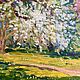 Order  Oil painting Landscape ' Apple tree in bloom'. Fine Art for Joy. Livemaster. . Pictures Фото №3