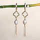 Large gold-plated earrings with natural mother-of-pearl, Earrings, Moscow,  Фото №1