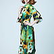 Dress green silk satin summer with flowers. Dresses. Voielle. Online shopping on My Livemaster.  Фото №2