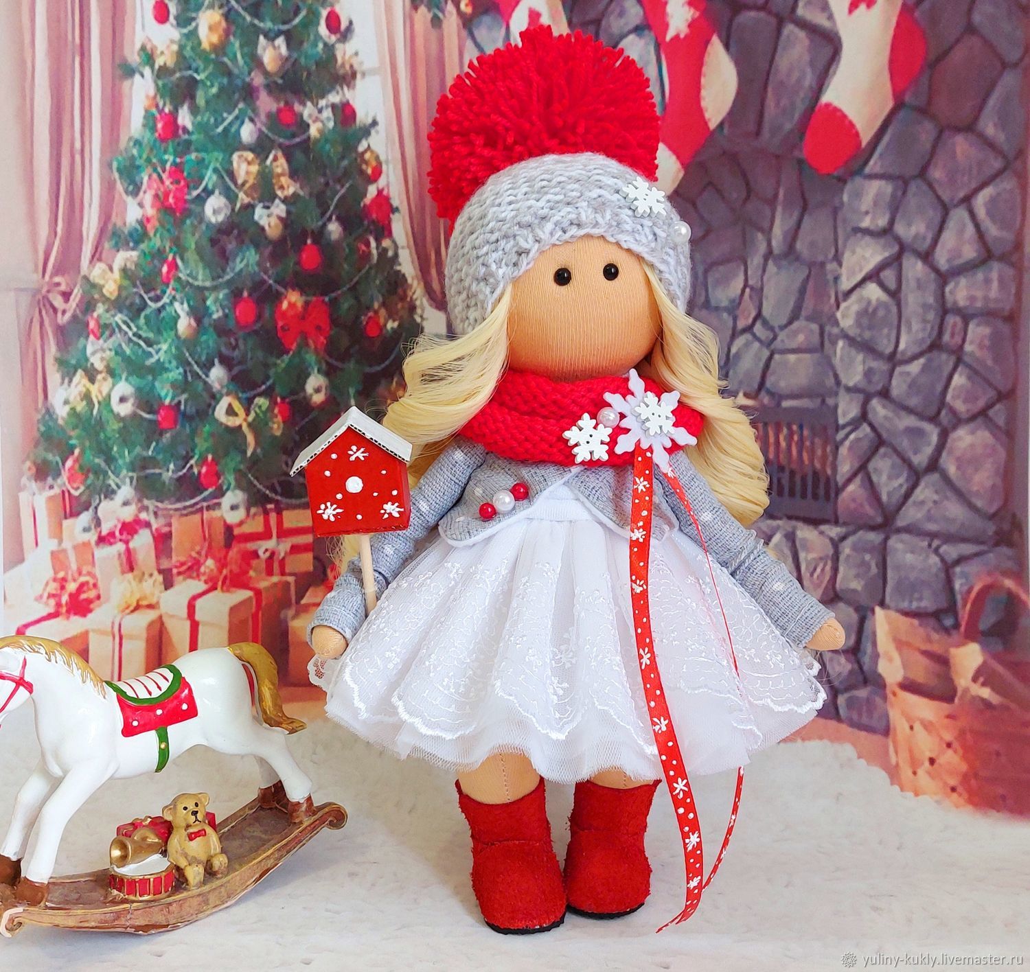 Новогодняя игрушка на ёлку Ангел куколка подвеска